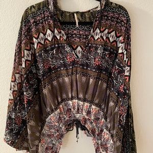 Free People hooded poncho